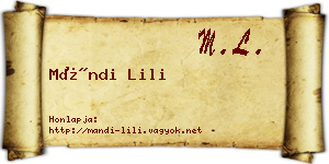 Mándi Lili névjegykártya