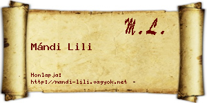 Mándi Lili névjegykártya