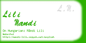 lili mandi business card